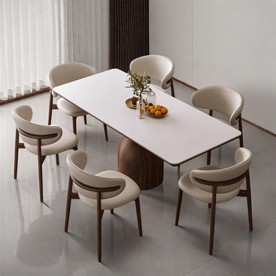 Hokku Designs Ash Wood Rock Slab Rectangular Dining Tables